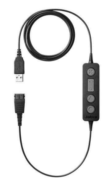 Jabra Link 260 QD auf USB-Adapter mit Call Contol für schnurgebundene Jabra Headsets.