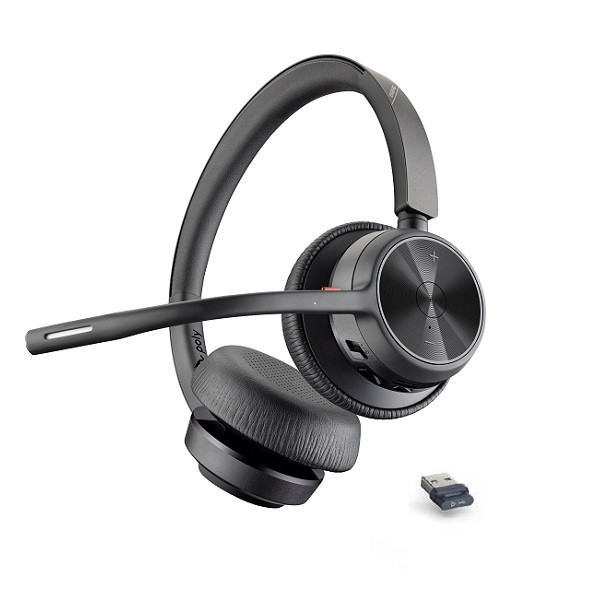 Poly Voyager 4320 UC USB-A Stereo Bluetooth Headset inkl. BT700 USB-A Dongle für PC Softphone und Mo