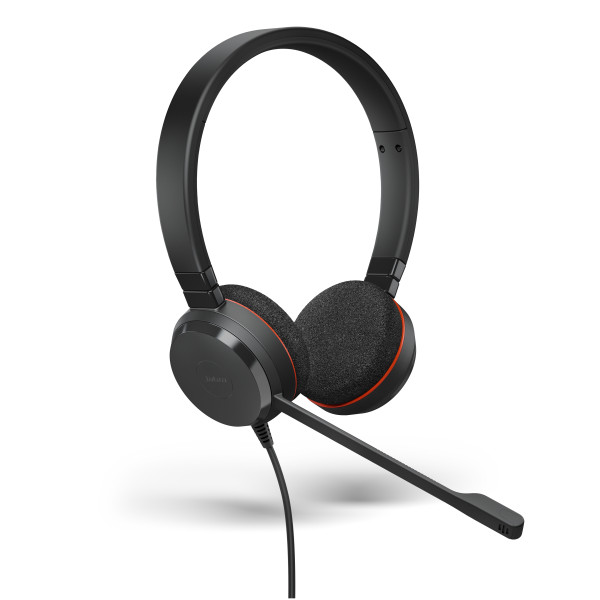 Jabra Evolve 20 USB C/A MS Teams Stereo Headset mit USB-C auf USB-A Adapter