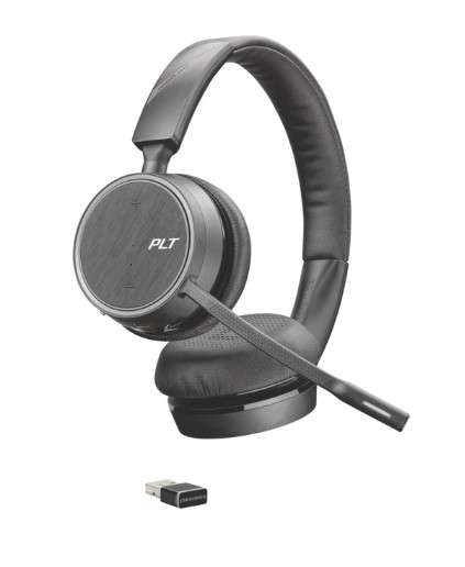 Poly Voyager 4220 UC-M USB-A Duo Bluetooth NC Headset inkl. BT600 USB Dongle für PC Softphone/Mobilt