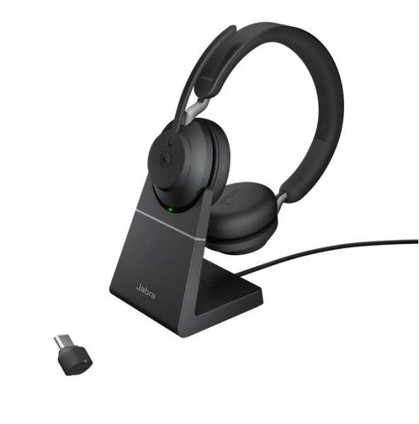Jabra Evolve2 65 Link380c UC Stereo Black Bluetooth NC Headset inkl. Link 380 USB-C UC BT Dongle an