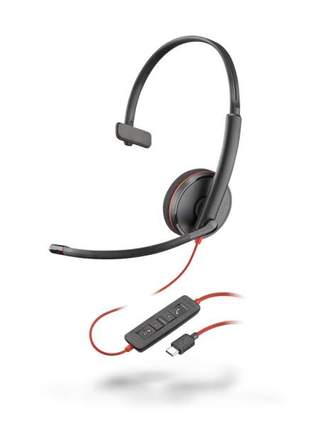 Poly Blackwire C3210 USB-C Mono NC Headset mit CallControl für UC/Microsoft