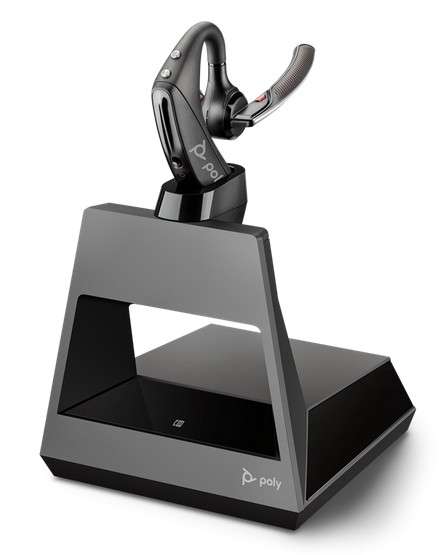 Poly Voyager 5200 Office 1-Way Base Ohrbügel Bluetooth NC Headset für Festnetz und Mobiltelefon